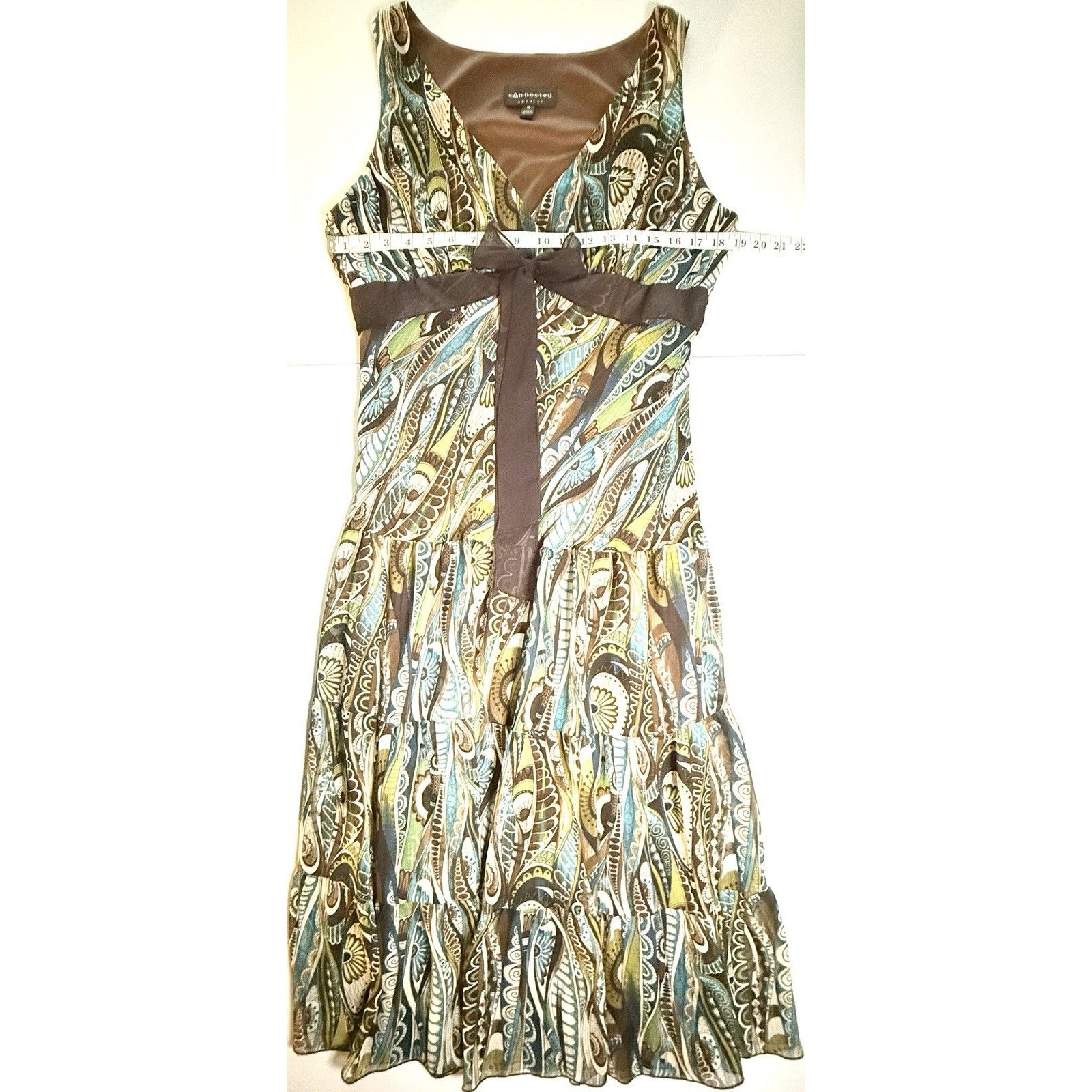 Vintage Connected Babydoll Maxi Dress Sz 16 Paisley Tiered Fairy Boho 90s Y2k — image 5 of 8